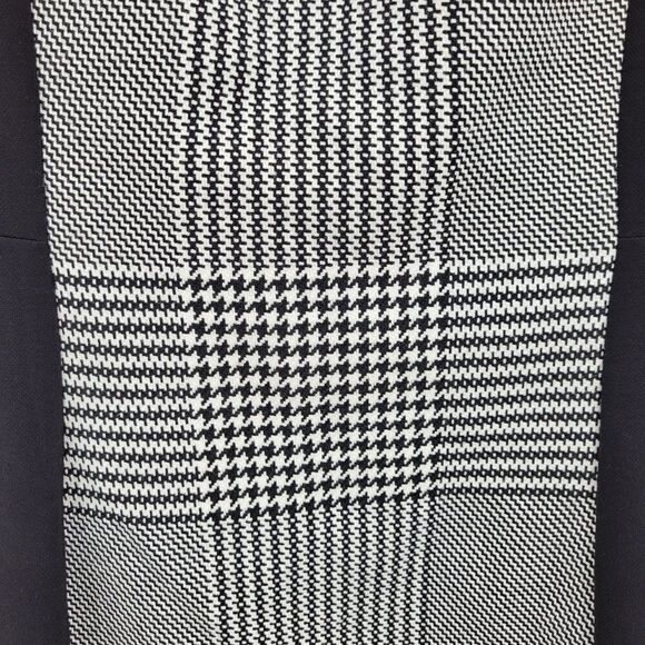 Vintage 90's H&M Dress Sleeveless Sheath Slimming Academia Gothic Plaid Black 4 - Picture 5 of 13